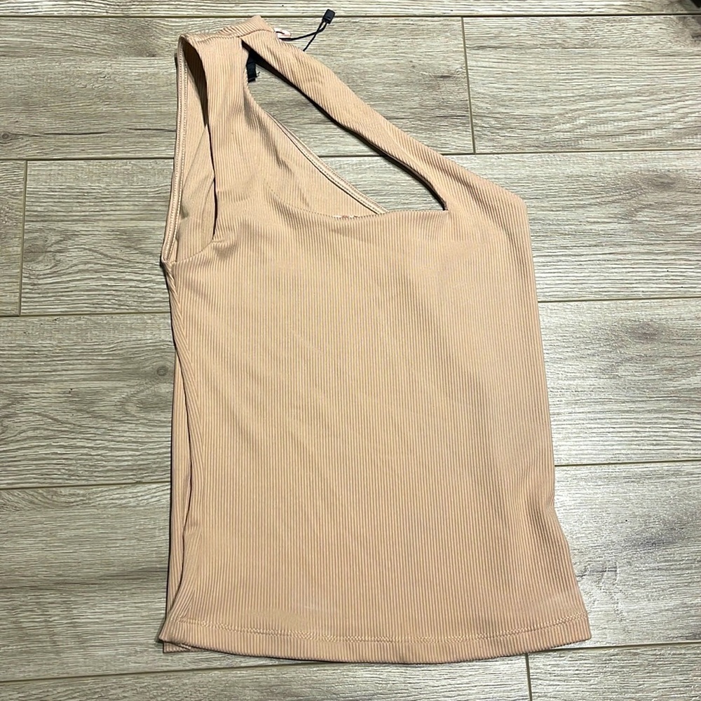Dynamite One Shoulder Tan Top